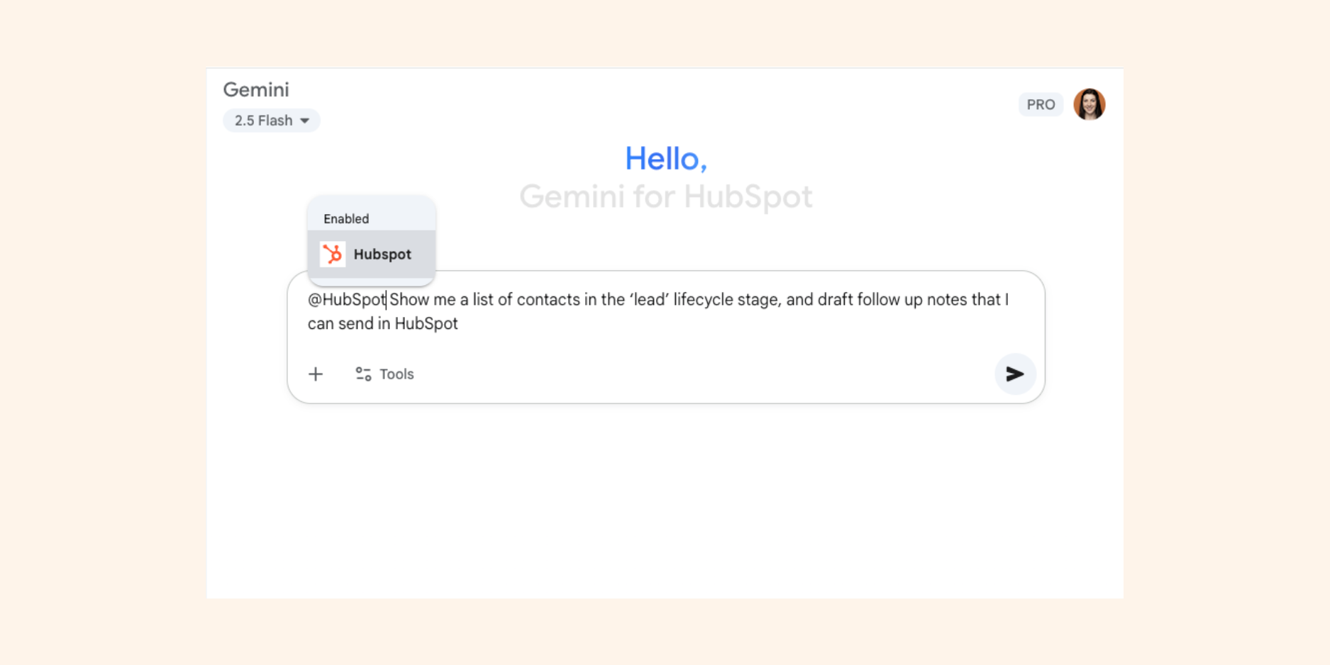 Prueba el conector de HubSpot para Gemini